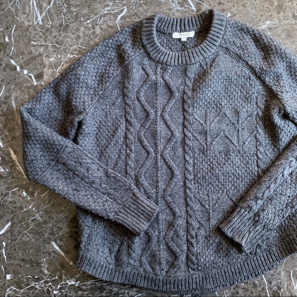Madewell Small Knit Pullover Wool Alpaca Blend Gra - Picture 2 of 8